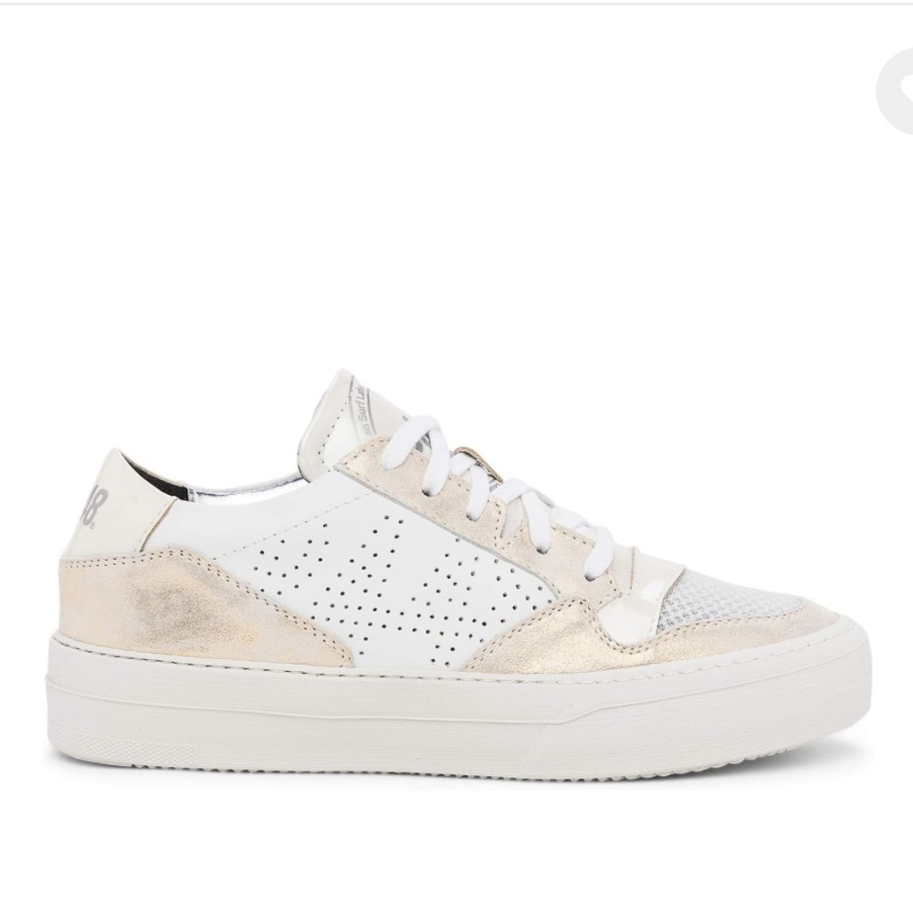P448 Spacelow Pearlized Low Top Sneaker {White/Gold} 38/8